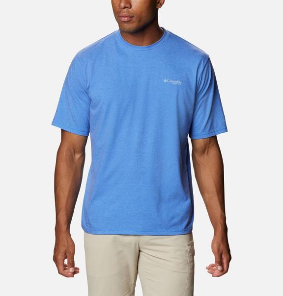 Columbia PFG Carey Chen T-Shirt Blue For Men's NZ62159 New Zealand